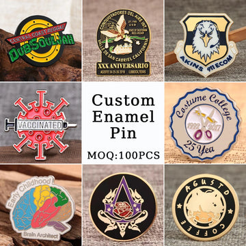METAL PIN BADGE Custom Logo Enamel Pin Soft/Hard Enamel Lapel Pin Metal Badge Customized Coin Brooch  Wholesale Metal Craft Unisex Lapel Pin