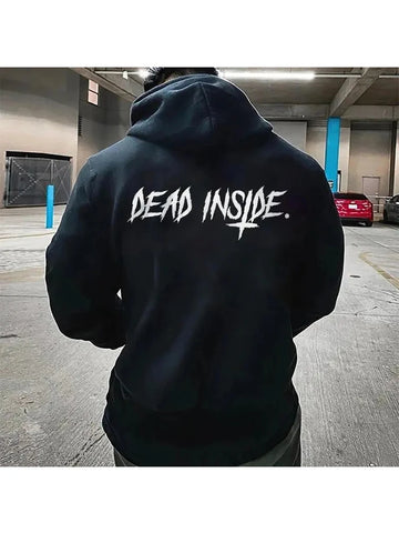 PURE COTTON PRINTED HOODIE dead inside Hoodie Inverted cross Women Hoody Sweatshirts Pullovers unisex quote pure cotton Streetwear jumper casual hoodies