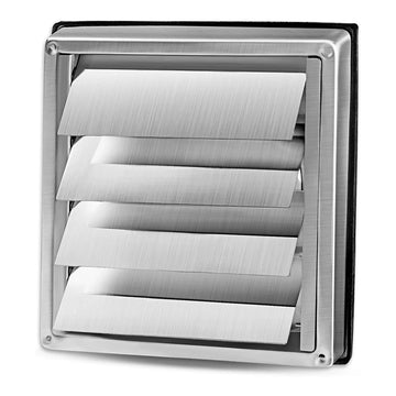 AIR VENT 100/125/150mm 304 Stainless Steel Air Vent Duct Grill Air Outlet With Non-Return Louver Windproof Rainproof Ventilation Cover
